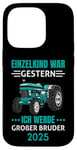 Coque pour iPhone 14 Pro Einzelkind War Gestern Ich Werde Großer Bruder 2025 Tracteur