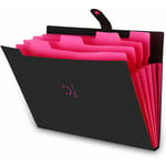 Ahlsen - Classeur Rangement A4 Documents Expanding File Folder Extensible Pocket Imperméable Organisateur de document File Organizer avec 5