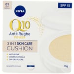 NIVEA Q10plus Radiance BB Coussin 3 en 1 avec SPF15, Teinte : Légère, (15 ml), Formule anti-âge, Coussin infusé à la BB crème, hydratant 24 heures