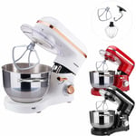 Robot Pâtissier Professionnel 1500W Bol d'Acier Inoxydable 6 Litres 6 Vitesses Fonction Pulse Blanc - Arebos