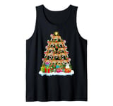 Xmas Decoration Santa Hat Bengal Tiger Christmas Tree Tank Top