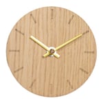 Hemverk - Light Oak klokke 12 cm lys eik m/gull viser