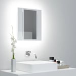 Bonnevie - Armoire murale de salle de bain à miroir à led - Meuble de rangement Blanc brillant 40x12x45 cm BV813495