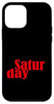 Coque pour iPhone 12 mini Graphisme rouge des samedis de la semaine