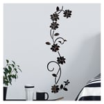 Miroirs muraux Flower Vine Acrylique Miroir Stickers Muraux,élégant Miroir Réglage Mur Autocollant,Mur Collant Miroir Décoration Murale pour La