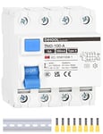 DIHOOL Disjoncteur différentiel RCD type A FI - Interrupteur FI DIN - Rail DIN - 4 pôles - 16 A - 300 mA