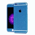 Sticker Autocollant Iphone 8 Intégral Apple Bling Paillettes Strass Diamant Avant/Arrière - Bleu