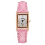 Casual Damklockor Armband Läderarmband Oval Quartz Watch Damklocka Watch Relogio Feminino Brun klocka 4507Pink