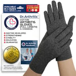 Doctor Developed Arthritis Gloves With Doctor Handbook - Compression Gloves for Arthritis & Hand Pain Relief - Arthritis Gloves for Women - Full Gloves for Arthritis for Women/Men (S, Grey)