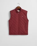 Gant Mens Quilted Windcheater Vest - Wine - Size Large