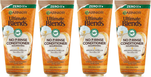 4x Garnier Ultimate Blends Argan & Camellia Oil No-Rinse Conditioner 200ml