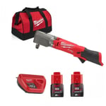 Milwaukee - M12FRAIWF12-202B Boulonneuse à chocs d'angle fuel 12V Carré ½ - 2 x 2.0Ah Batteries + Chargeur en sac de transport