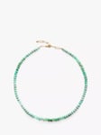 Monica Vinader Hope Beaded Chrysoprase Beaded Necklace, Green/Gold