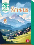 Servus! Petits Puzzles Salutations des Montagnes : Puzzle de 100 pièces dans Une boîte : Cadeau Original pour Adultes avec Message de salutation personnalisé