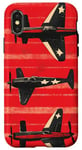 Coque pour iPhone X/XS Coque de téléphone rétro à rayures rouges vintage WWII P40 Tiger Warbird