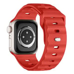 Bracelet de sport compatible avec Apple Watch Ultra 2 49 mm, 46 mm, 45 mm, 44 mm, 42 mm, pour homme, en silicone, étanche, pour Apple Watch 10, 9, 8, SE, 7, 6, 5, 4, 3 Ultra, rouge