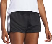 adidas Pacer 3 Stripes Knit Womens Training Shorts Black Gym Moisture Wicking