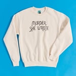 Official Murder She Wrote Typewriter Natural Sweater With Back Print : M,L,XL