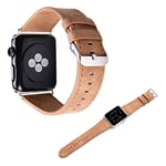 Apple Watch Series 5 40 mm klockarmband i äkta läder - Ljusbrun