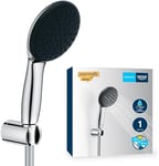 GROHE Vitalio Start 110 Ensemble de Douche (Pommeau de Douche Rond 11cm 1 jet (Pluie), Support de Douche Mural Universel, Flexible 1.75m), Economie d'Eau, A coller avec GROHE QuickGlue ou à visser, Chromé, 27944001