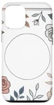 Coque pour iPhone 12/12 Pro Rose florale botanique, style minimaliste, roses d'amour