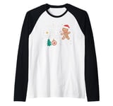 I Teach The Smartest Cookies Christmas Gingerbread Kids Boys Raglan Baseball Tee