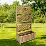 Elegant BAC A FLEUR - Lit surélevé de jardin avec treillis Bambou 70 cm"Bonne vie"29067 - Brun 10,5 Kg