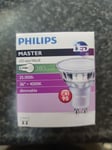 2x Philips Master 4.9W 380lms LED GU10 36° 4000K Cool White Dimmable  940 cri90