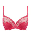 Wacoal Lace Perfection Bra Size 36F Honeysuckle Pink Underwired Balcony 135002