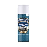 Hammerite Spray Paint for Metal. Direct to Rust Exterior Silver Metal Paint, Hammered Finish. Corrosion Resistant Silver Paint and Rust Remover, 8 Year Protection - 400ml Aerosol 0.5 SqM Coverage​