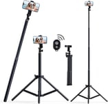 160cm Trépied Smartphone, Perche A Selfie, Extensible Selfie Stick Trépied De Téléphone Avec Télécommandeet Support Pour Téléphone Portable Compatible Avec Iphone/Camera