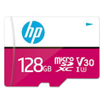 HP mxV30 128GB microSDXC Memory Card + SD Adaptor, 100MB/s Read Speed, 85MB/s Write Speed, Class 10 UHS-I, U3, V30 for 4K Video