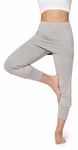 Bellivalini Pantalon 3/4 Capri avec Jupe Courte pour Femmes Flare Sport Yoga Jogging Pilates pour l'été Legging Jupette BLV50-276 (Melange, XXL)