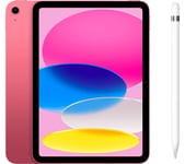 Apple 10.9” iPad Cellular (2022, 64 GB, Pink) & Pencil (1st Generation) Bundle, Pink