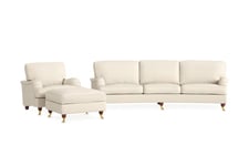 Howard Lyx Sofagruppe 4-seter+Lenestol+Fotskammel - Beige sofagruppe Bloomington