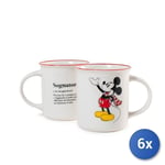 6x Tasses Home Mickey Et Minnie Noël 330cc en Porcelaine