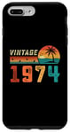 Coque pour iPhone 7 Plus/8 Plus Cadeau d'anniversaire 51 ans pour homme femme Palm rétro vintage 1974