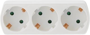 Adaptateur Schuko 3 Voies Prise Terre 250 A | Sécurité Améliorée | Utilisation Pour 3 Appareils | Multiprise Fine Plate | Blanc[MUL212288]