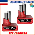 2X 7.0Ah Pour batterie Milwaukee M12B6 M12 12V LITHIUM 48-11-2402 / chargeur