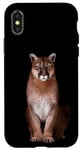 Coque pour iPhone X/XS Portrait de la belle Puma American Cougar Puma dans le noir