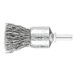 PFERD 43298004 Brosse à pinceau sans torsion en PBU | Ø 20 mm – Diamètre de la tige : 6 mm – Fil d'acier Ø 0,50 – pour ponceuse droite, perceuse, arbre de flexion