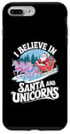 iPhone 7 Plus/8 Plus I believe in Santa and unicorns funny Santa xmas pajamas Case