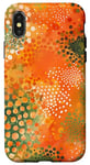 Coque pour iPhone X/XS Orange Abstrait Polka Dots Irish Shamrock Mandala Téléphone