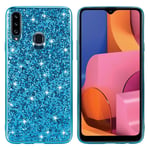 Samsung Glitter Galaxy A20s kuoret - Syaani Tummansininen