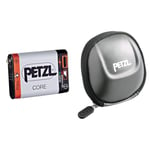 Petzl Core Rechargeable Battery & E93990 POCHE Carrying Case for Ultra-Compact Headlamps