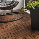 Etc-shop - Dalle en bois d'acacia 30 x 30 cm carrelage de terrasse système de clic extérieur carrelage de balcon carrelage de terrasse bois,