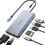 Hub Usb C Hdmi, Station D'Accueil Usb C Avec Ethernet, Hdmi 4K, Pd 100W, Usb 3.0, Lecteur De Carte Sd, Aux 3,5 Mm, Adaptateur Usb C Pour Macbook Pro/Air, Ordinateur Portable, Appar[YIN143911]