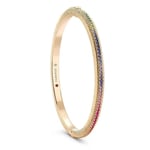 Faberge Colours of Love 18ct Rose Gold Rainbow Gemstone Hinged Fluted Bracelet - Small