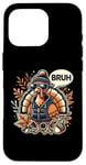 Coque pour iPhone 16 Pro Pinceau à dinde Funny Cool pour Thanksgiving, automne