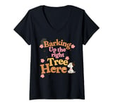 Womens Barking up the right tree here dog mama V-Neck T-Shirt